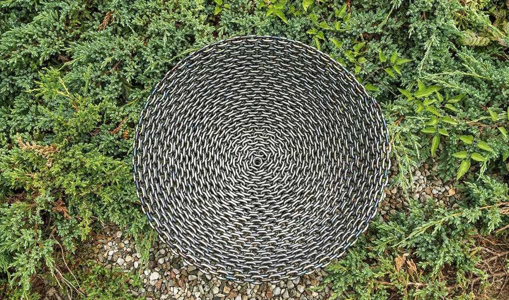 изготовление очага для костра из цепи